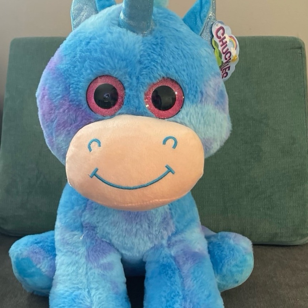 Blue and Purple Plush Unicorn Toy